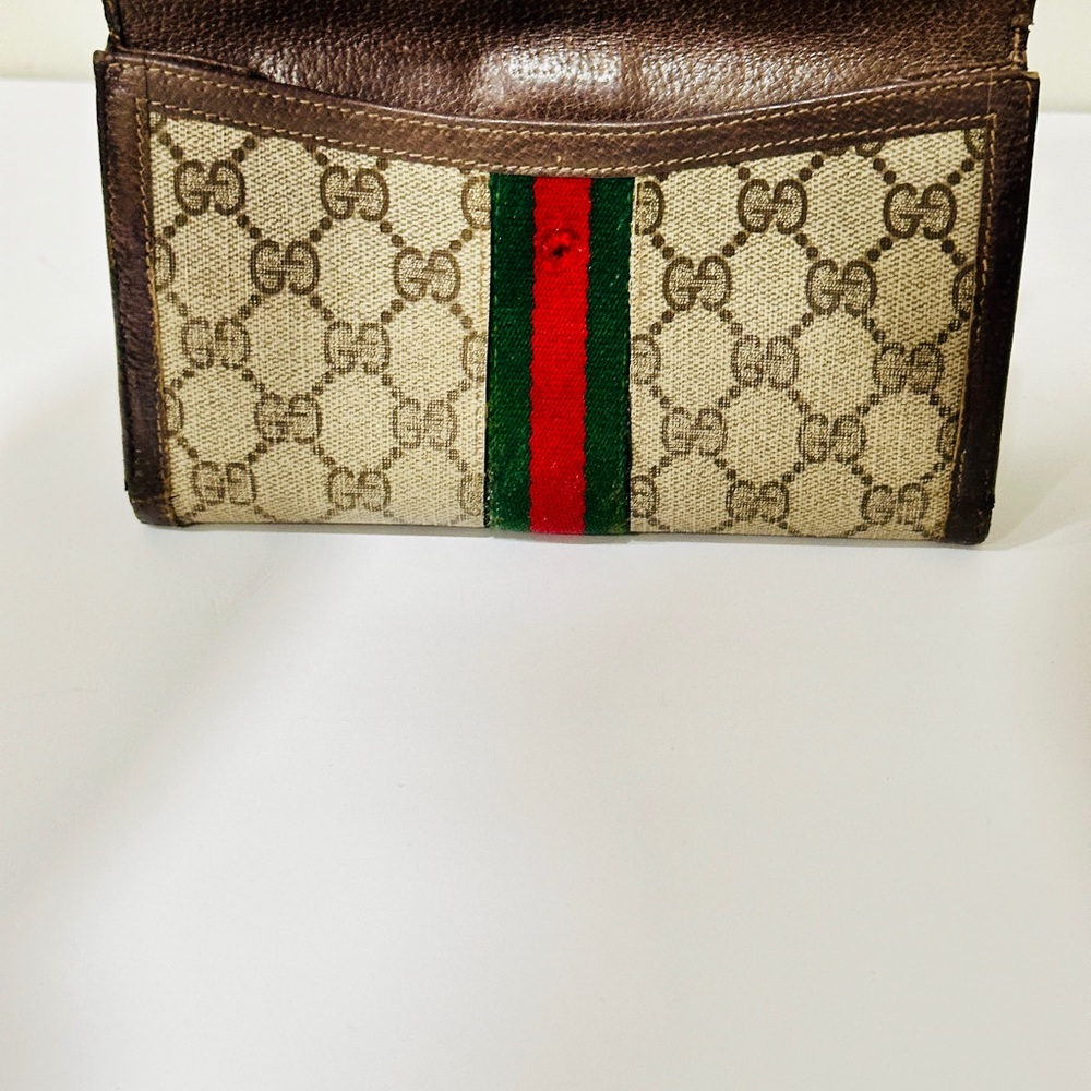 Gucci Beige and Brown Wallet with Red and Green Stripe - Picture 7 of 15